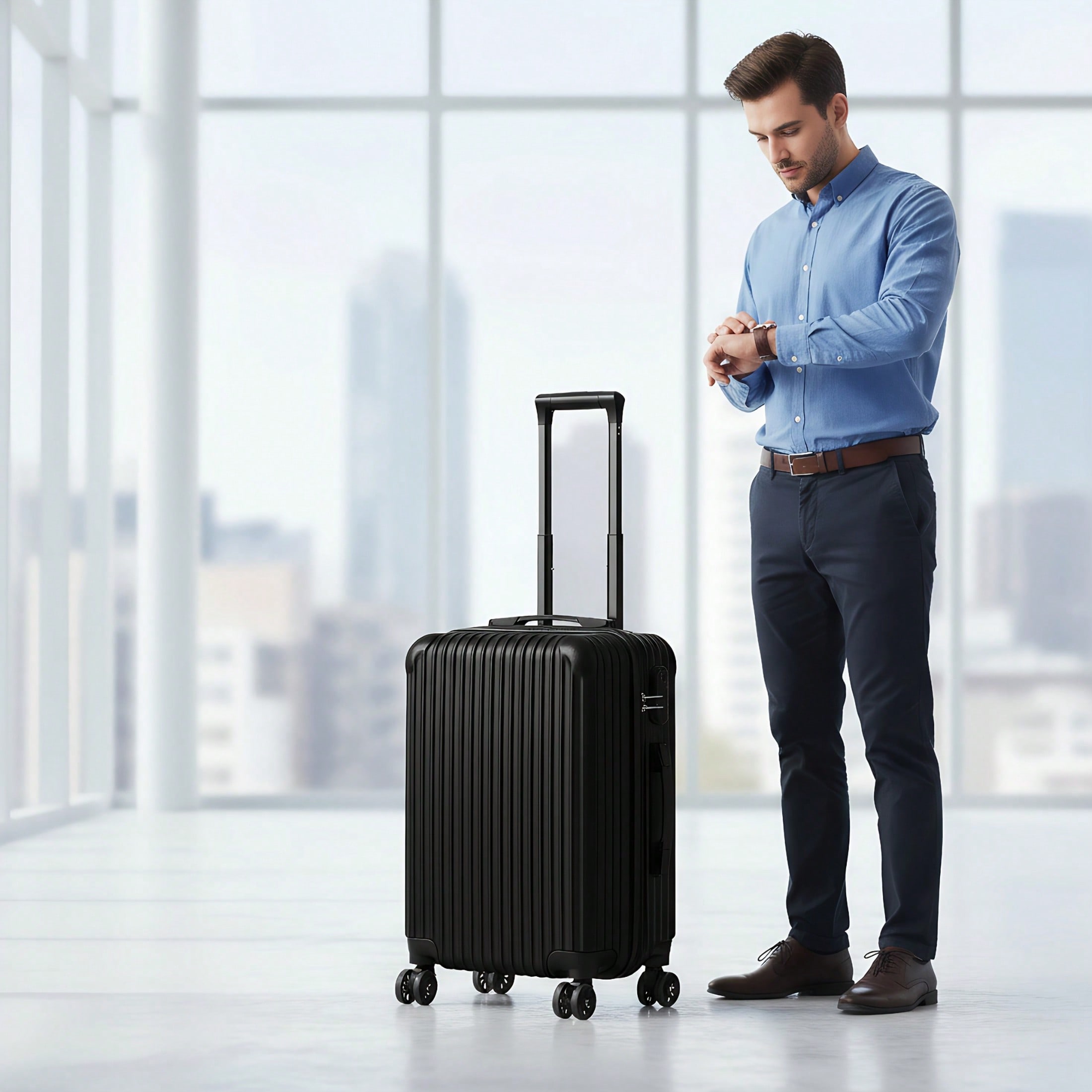 Spinner Wheel Rolling Suitcase 20 Inch - 20 inçlik, sert kabuklu, el bagajı