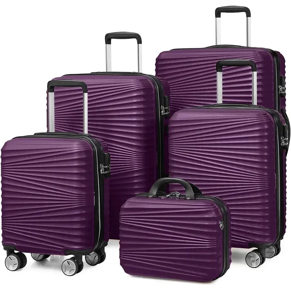 Expandable Hard Shell Luggage Set - 5 Parçalı, Sert Kabuklu, Genişletilebilir Valiz