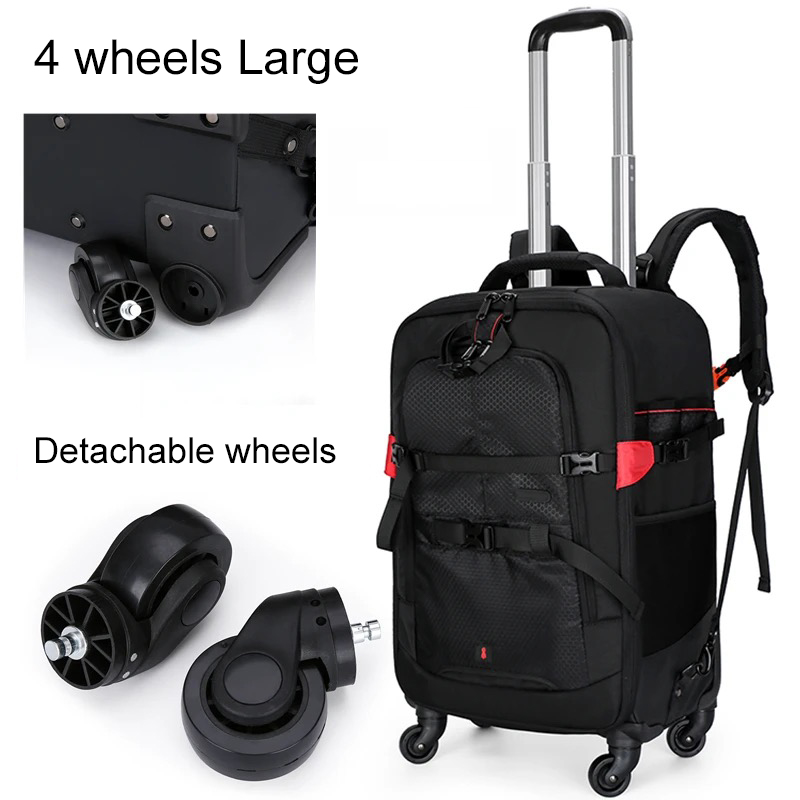 Foldable Rolling Luggage Bag - Profesyonel Kamera Çantası, Seyahat Çantası, Video