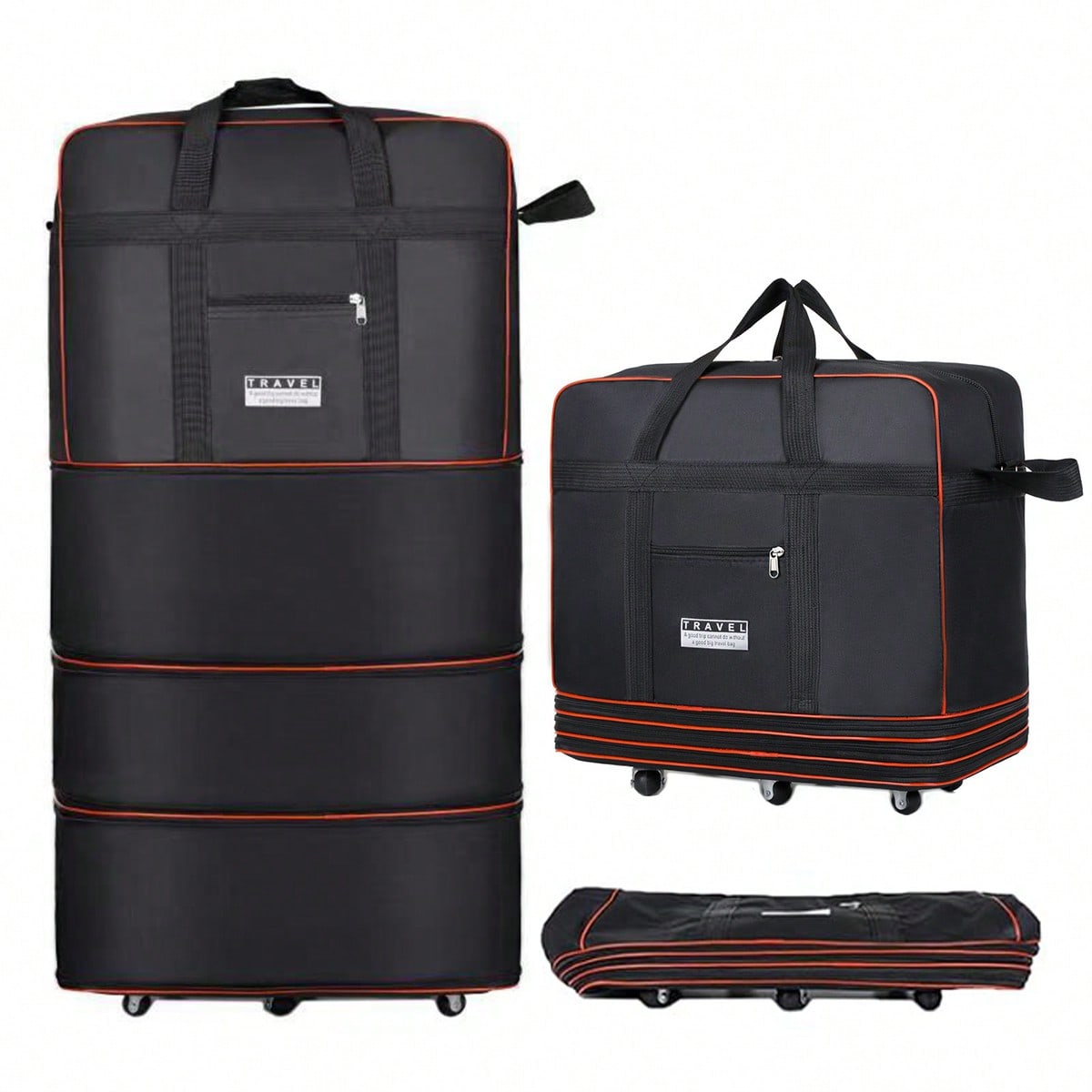 Siyah, Katlanabilir, Tekerlekl - Foldable Rolling Luggage Bag incelemesi ve fiyatı