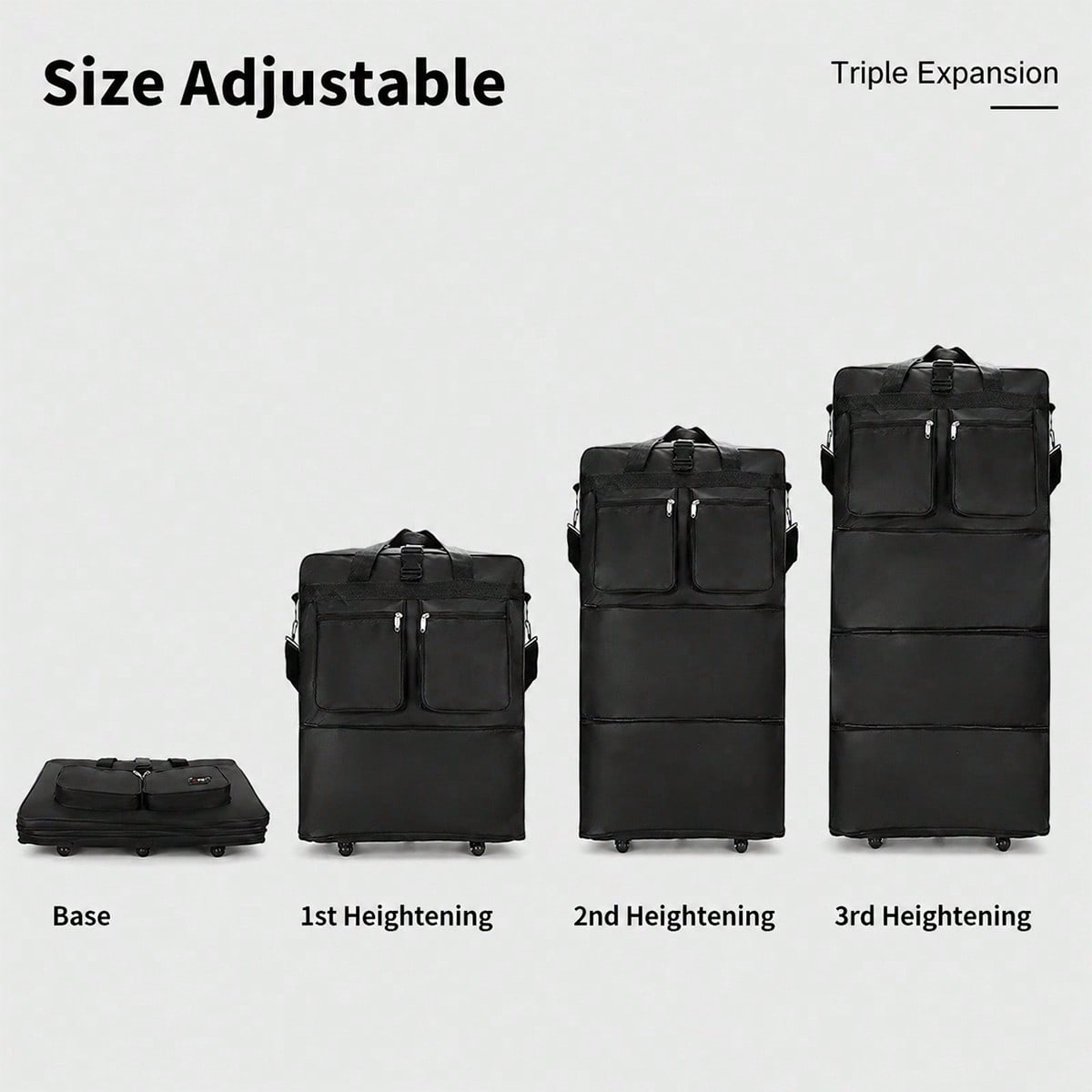 Tekerlekli, Siyah, Genişletile - Foldable Rolling Luggage Bag incelemesi ve fiyatı